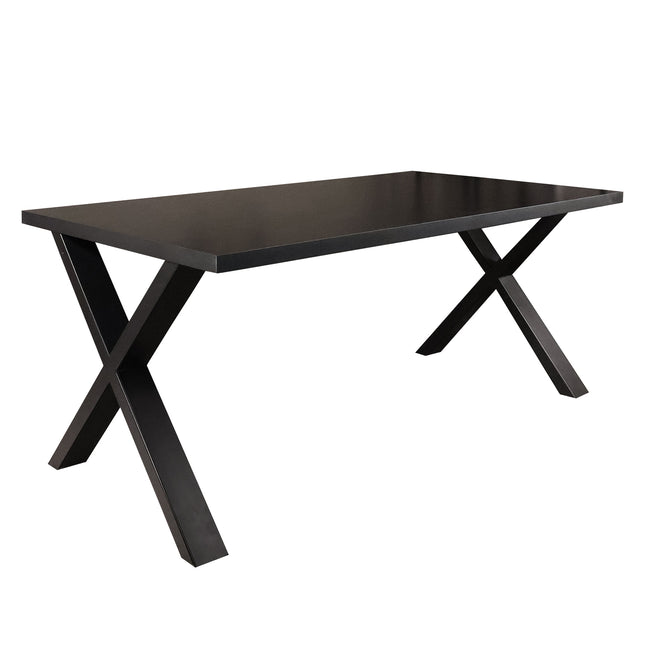 Eettafel Reef rechthoekig 180cm zwart melamine
