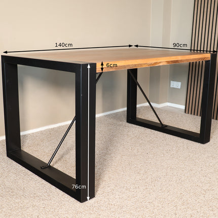 Eettafel Jonas rechthoekig 140cm lichtbruin mangohout