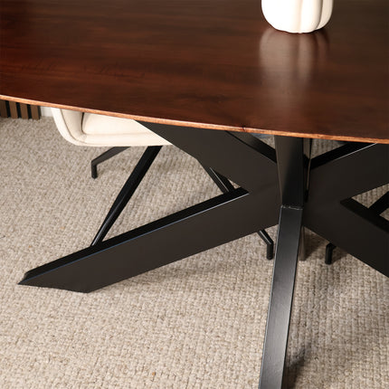 Eettafel Austin deens ovaal 160cm walnoot mangohout