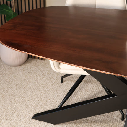 Eettafel Austin deens ovaal 160cm walnoot mangohout