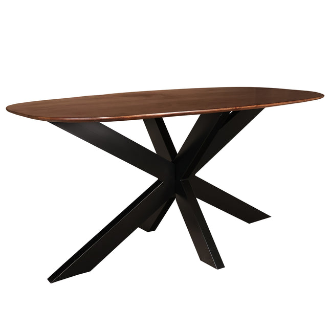 Eettafel Austin deens ovaal 160cm walnoot mangohout