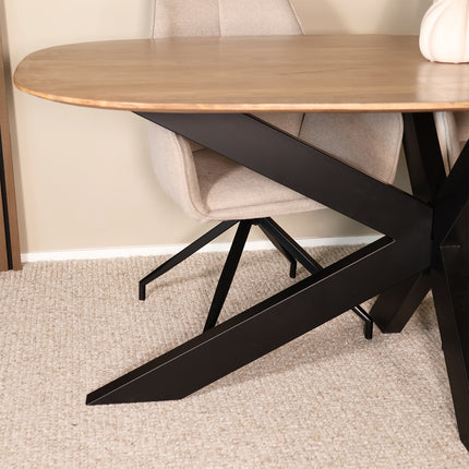 Eettafel Austin deens ovaal 180cm lichtbruin mangohout