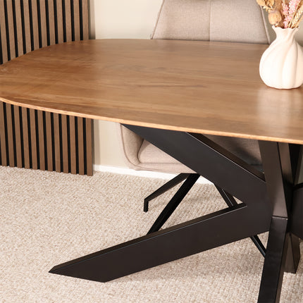 Eettafel Austin deens ovaal 180cm lichtbruin mangohout