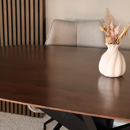 Eettafel Austin deens ovaal 180cm walnoot mangohout