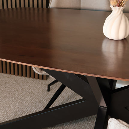 Eettafel Austin deens ovaal 180cm walnoot mangohout