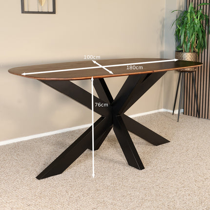 Eettafel Austin deens ovaal 180cm bruin mangohout