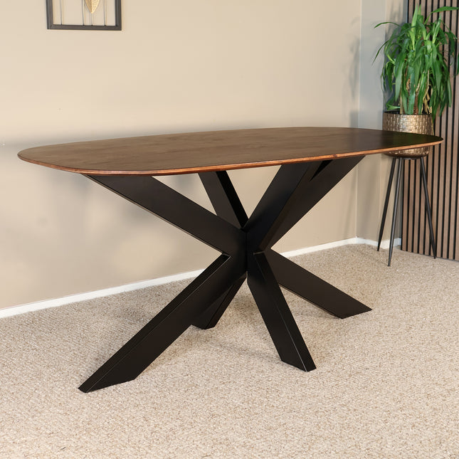 Eettafel Austin deens ovaal 180cm bruin mangohout