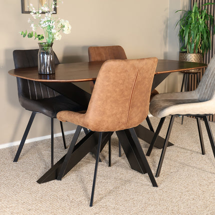 Eettafel Austin deens ovaal 180cm bruin mangohout