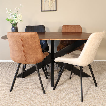 Eettafel Austin deens ovaal 180cm bruin mangohout