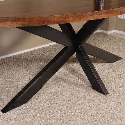 Eettafel James ovaal 160cm bruin mangohout