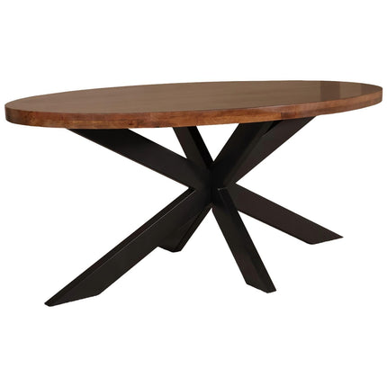 Eettafel James ovaal 160cm bruin mangohout