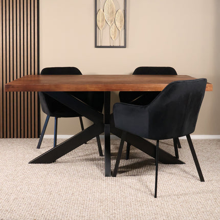 Eettafel John rechthoekig 160cm bruin mangohout