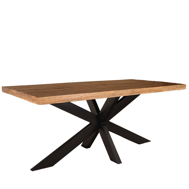 Eettafel John rechthoekig 180cm lichtbruin mangohout