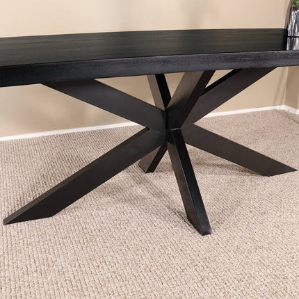 Eettafel John rechthoekig 200cm zwart mangohout
