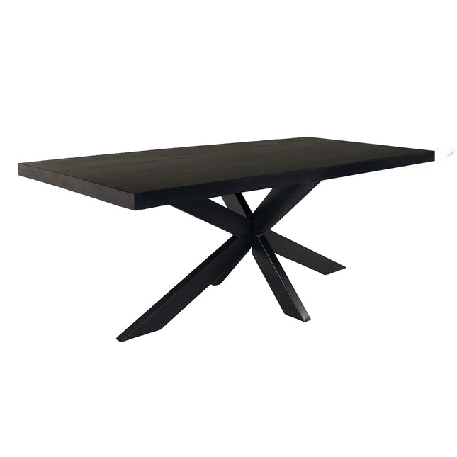 Eettafel John rechthoekig 200cm zwart mangohout