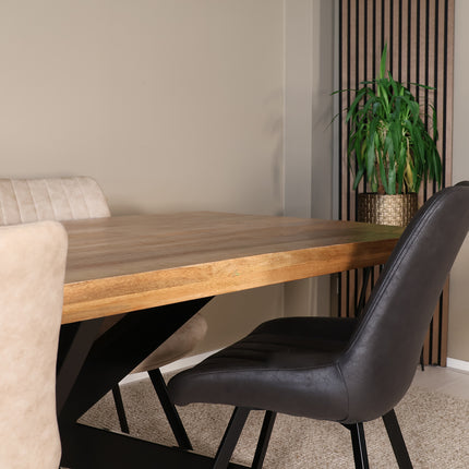 Eettafel John rechthoekig 200cm lichtbruin mangohout