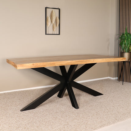 Eettafel John rechthoekig 200cm lichtbruin mangohout