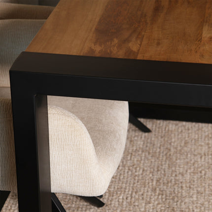 Eettafel Jonas rechthoekig 140cm lichtbruin mangohout