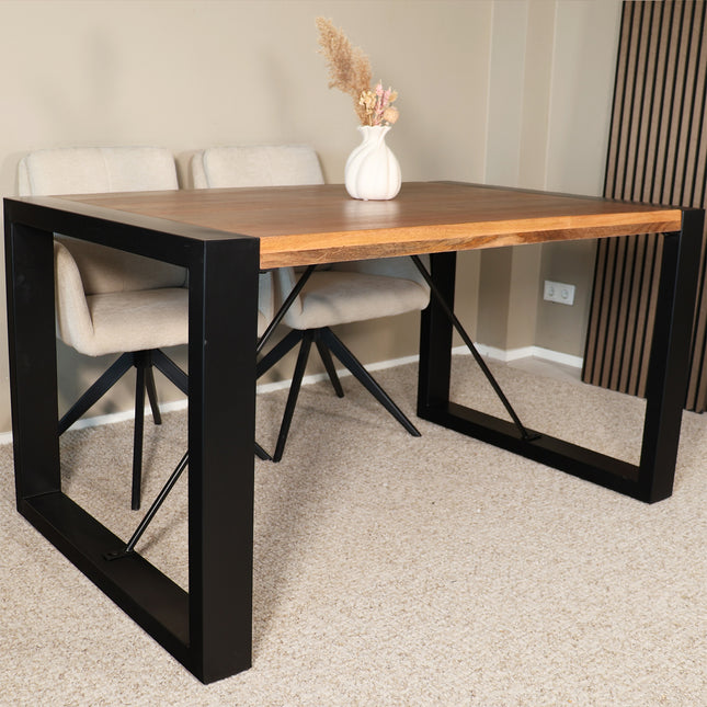 Eettafel Jonas rechthoekig 140cm lichtbruin mangohout