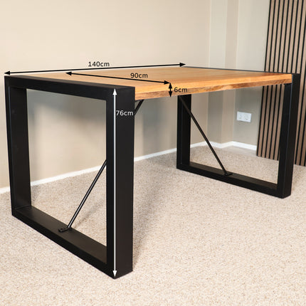 Eettafel Jonas rechthoekig 140cm bruin mangohout