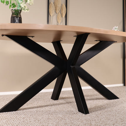 Eettafel Leco deens ovaal 160cm eiken melamine