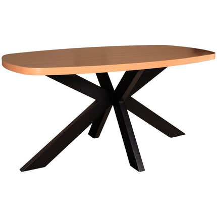 Eettafel Leco deens ovaal 160cm eiken melamine