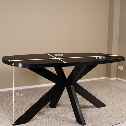Tweedekans model: Eettafel Leco deens ovaal 160cm zwart melamine