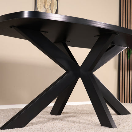 Tweedekans model: Eettafel Leco deens ovaal 160cm zwart melamine