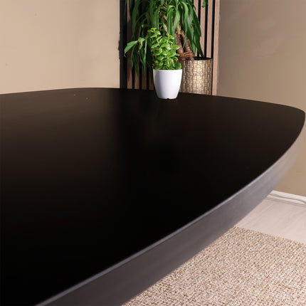 Tweedekans model: Eettafel Leco deens ovaal 160cm zwart melamine