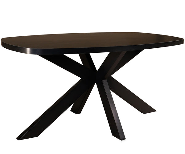 QUVIO Eettafel Sofia - Deens ovaal - 220x110 cm - Kruispoot - Zwart