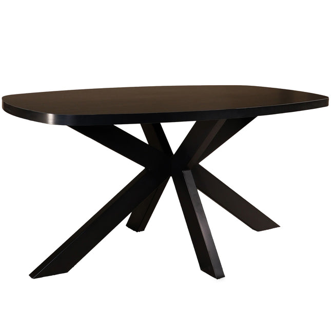 Eettafel Leco deens ovaal 160cm zwart melamine