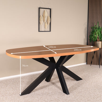 Eettafel Leco deens ovaal 180cm eiken melamine