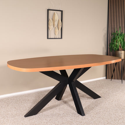 Eettafel Leco deens ovaal 180cm eiken melamine