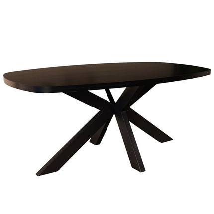 Eettafel Leco deens ovaal 180cm zwart melamine