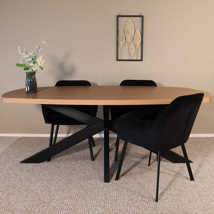 Eettafel Leco deens ovaal 200cm eiken melamine
