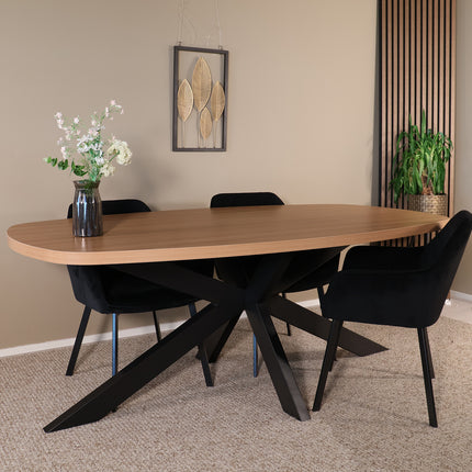 Eettafel Leco deens ovaal 270cm eiken melamine