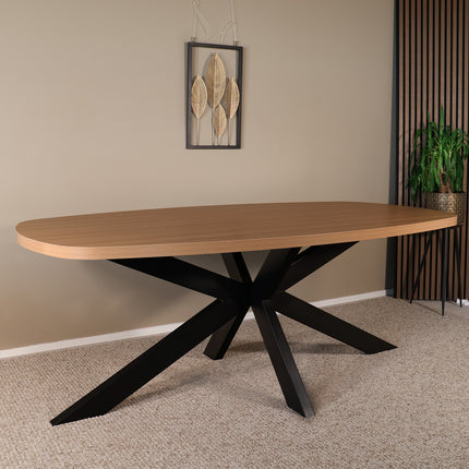 Eettafel Leco deens ovaal 300cm eiken melamine