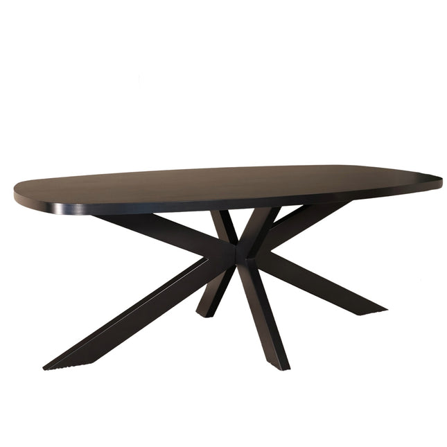 Eettafel Leco deens ovaal 200cm zwart melamine