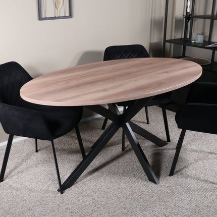 Eettafel Rato ovaal 160cm naturel MDF