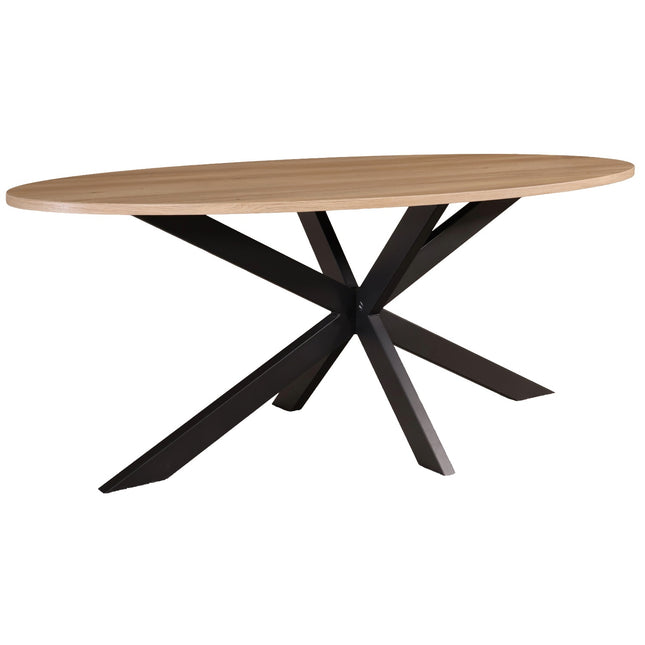 Eettafel Rato ovaal 200cm lichtbruin MDF