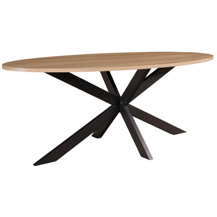 Eettafel Rato ovaal 200cm lichtbruin MDF