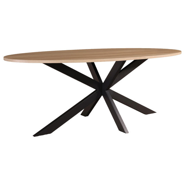 Eettafel Rato ovaal 240cm lichtbruin MDF