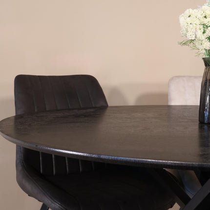 Eettafel Ronsi Antoinette rond 140cm zwart MDF