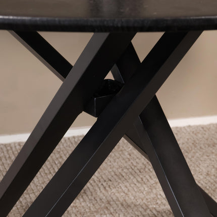 Eettafel Ronsi Antoinette rond 140cm zwart MDF