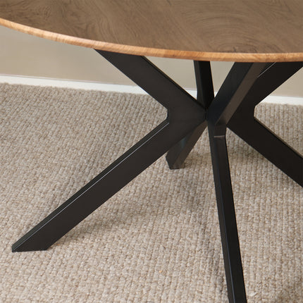 Eettafel Ronsi rond 130cm bruin MDF