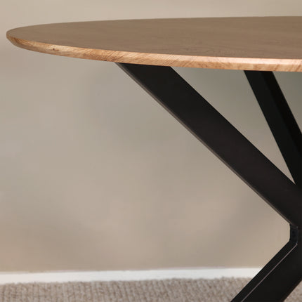 Eettafel Ronsi rond 130cm bruin MDF