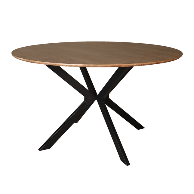 Eettafel Ronsi rond 130cm bruin MDF