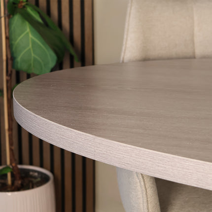 Eettafel Tommy ovaal 160cm grijs melamine