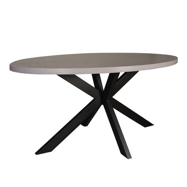 Eettafel Tommy ovaal 160cm grijs melamine