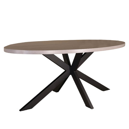 Eettafel Tommy ovaal 180cm grijs melamine